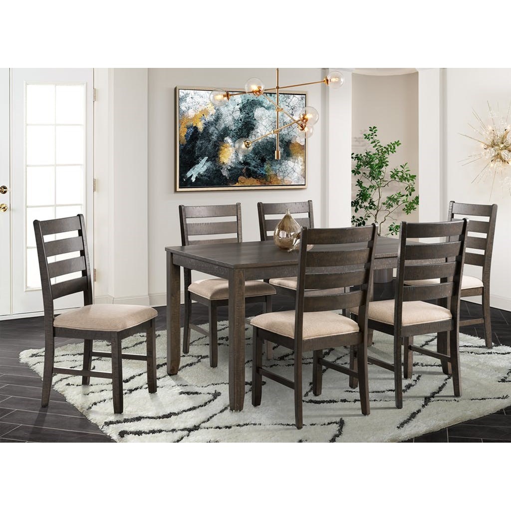 Elements Brock DBR1007DS 7 Piece Dining Set with Upholstered